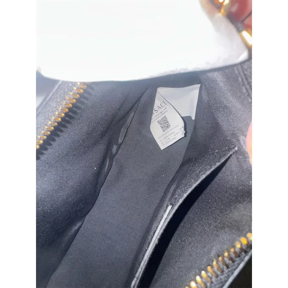 Versace Medusa Black Quilted Leather Shoulder/ crossbody Bag with Strap - Picture 5 of 14